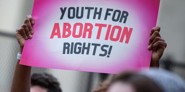 Youth pro-abortion rights demonstrators with Generation Ratify and other organizations rally outside of the Supreme Court in Washington, D.C. on May 5, 2022, following the leak of a draft Supreme Court opinion to overthrow Roe vs. Wade.
