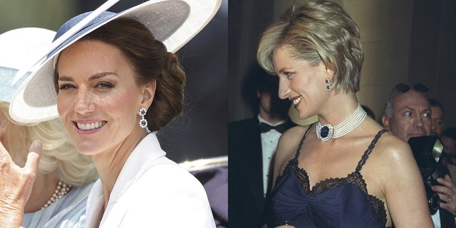 Kate Middleton wore Princess Diana's diamond and sapphire earrings at Trooping the Color during Platinum Jubilee.