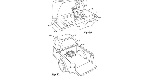 The hatch is hinged in the middle and can be used as a bench.