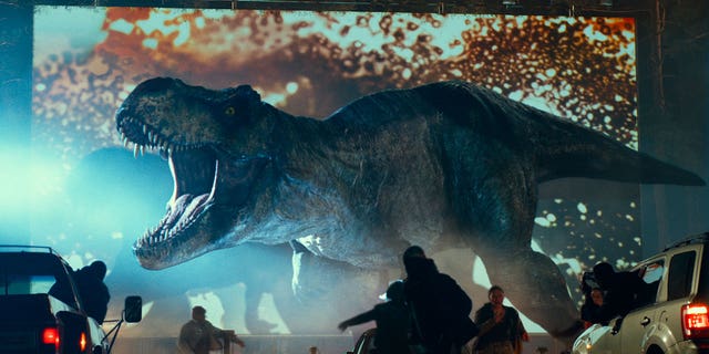 This image released by Universal Pictures shows a scene from "Jurassic World Dominion." (Universal Pictures/Amblin Entertainment via AP)