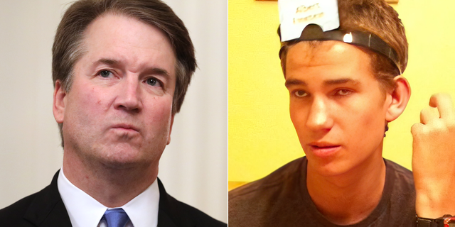 Nicholas Roske, right, is accused of attempting to assassinate Supreme Court Justice Brett Kavanaugh, left.