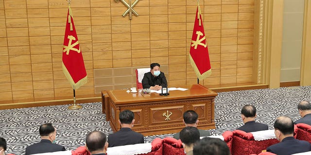 In this photo provided by the North Korean government, North Korean leader Kim Jong Un, top, attends a meeting on anti-virus strategies in Pyongyang, North Korea on May 14, 2022. Independent journalists were not given access to cover the event depicted in this image distributed by the North Korean government. The content of this image is as provided and cannot be independently verified. Korean language watermark on image as provided by source reads: "KCNA" which is the abbreviation for Korean Central News Agency. (Korean Central News Agency/Korea News Service via AP, File)