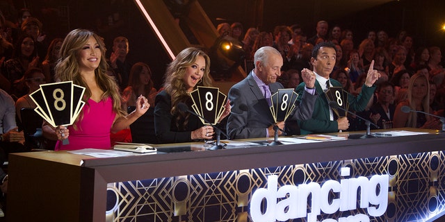 Leah Remini judges "Dancing With the Stars" in 2019. 
