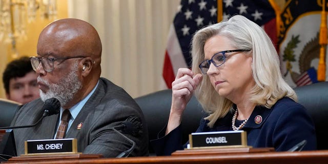 Chairman Bennie Thompson, D-Miss., and Vice Chair Liz Cheney, R-Wyo., during a hearing of the Jan. 6 committee.