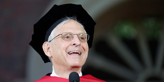 Attorney General Merrick Garland speaks at a Harvard Commencement ceremony