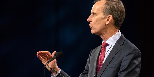 Rev. Tom Berlin of Herndon, Virginia, delivers remarks during the 2019 Special Session of the General Conference of the United Methodist Church in St. Louis, Missouri, on Feb. 26, 2019.