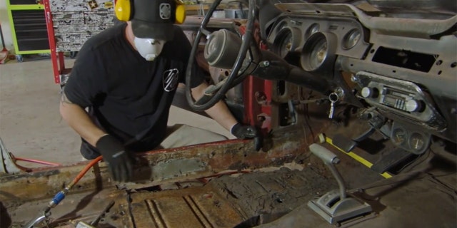 Several rusty floor pans were discovered and needed to be replaced.