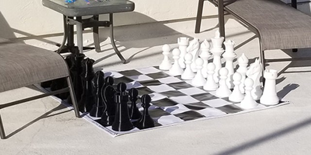 This giant chess set is perfect for an outdoor living space.