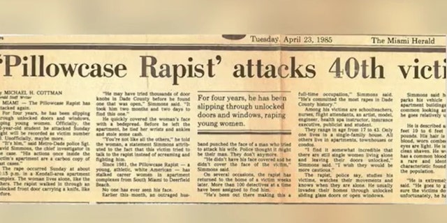 Broward County Sgt. Kami Floyd came across a newspaper article from the 1980s describing an unknown rape suspect dubbed the 'Pillowcase Rapist' accused of targeting 40 to 45 victims.