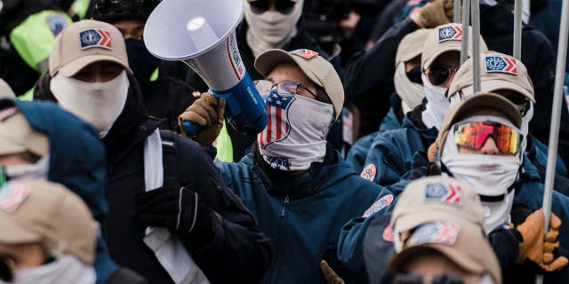 Members of the right-wing group, the Patriot Front