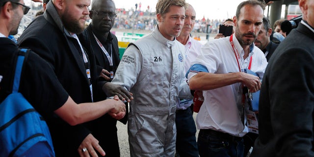 Pitt got a hot lap of the 24 Hours of Le Mans circuit in a race car in 2016.
