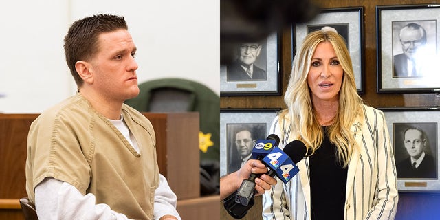 Josh Waring was arrested in January for allegedly dealing drugs. Waring was pictured in March 2020 when he was released from prison following a four-year sentenced. 他的母亲, Lauri Peterson, campaigned to get him legal representation while he was incarcerated. She is pictured in 2018. 