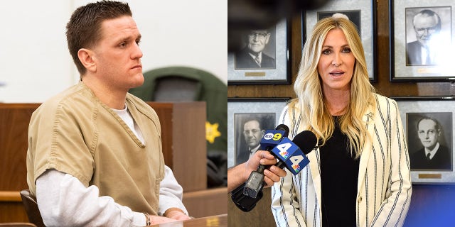 Josh Waring was arrested in January for allegedly dealing drugs. Waring was pictured in March 2020 when he was released from prison following a four-year sentenced. His mother, Lauri Peterson, campaigned to get him legal representation while he was incarcerated. She is pictured in 2018.