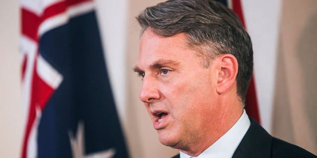 Australian Deputy Prime Minister and Defense Minister Richard Marles speaks during a press conference at the 19th International Institute for Strategic Studies Shangri-la Dialogue, Asia's annual defense and security forum, in Singapore Sunday, June 12, 2022. 