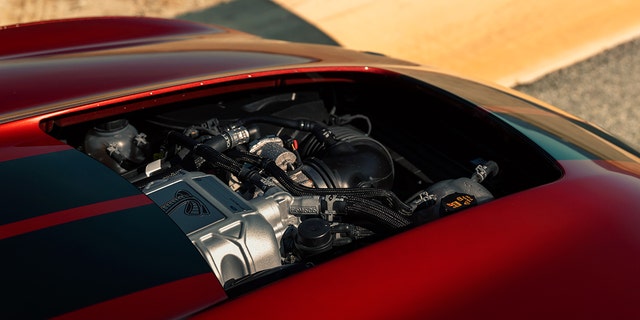 The Mustang Shelby GT500 is equipped with a 760 hp supercharged 5.2-liter V-8.