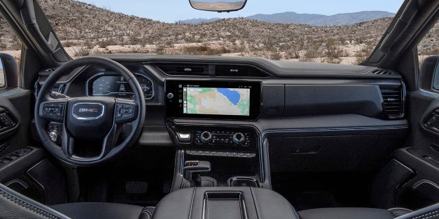 The 2022 GMC Sierra lineup has been updated with a new interior with a widescreen infotainment system display.