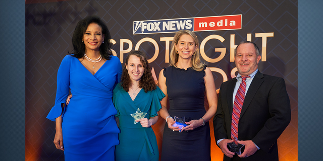FOX News Chief Religion Correspondent Lauren Green with Community Service Award winners Jessica Mintz, Jessica Ketner and Dan Cohen.