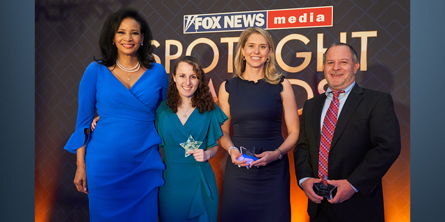 FOX News Chief Religion correspondent Lauren Green with Community Service Award Winners Jessica Mintz, Jessica Ketner and Dan Cohen.