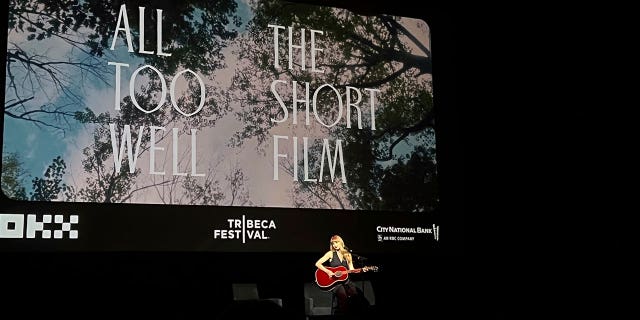 Taylor Swift performs her song "All Too Well" after discussing her short film "All Too Well: The Short Film," at the Tribeca Festival Saturday, June 11, 2022, in New York.