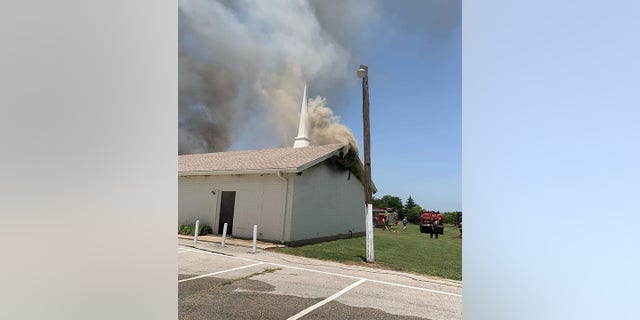 It was unclear how the fire started at Balsora Baptist Church in Bridgeport, Texas, on Friday.