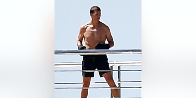 Brady opts for a training session while vacationing in Italy with his family.