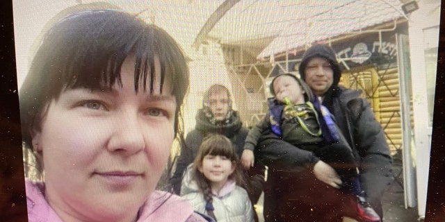 An image of a family displaced from their home in Ukraine by the war begun by Russia — a war that is now over 130 days old.