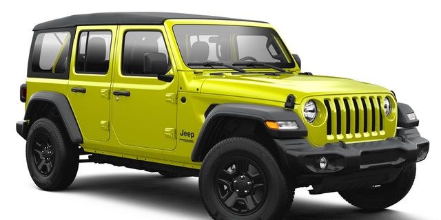 The Jeep Wrangler is one of the current vehicles available with yellow paint.