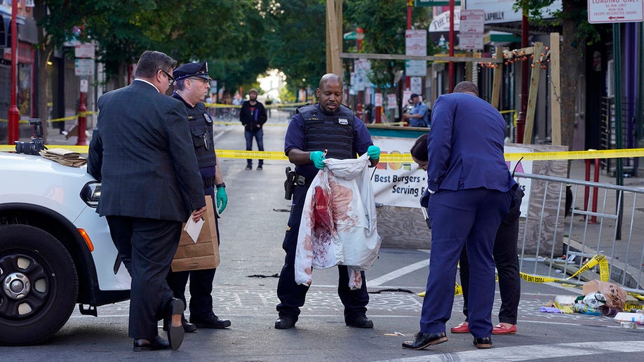 white jacket with blood after philly mass shooting
