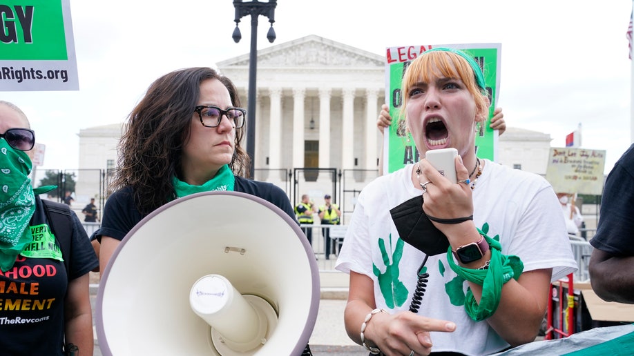 Supreme Court abortion protesters are seen after Roe v. Wade was overturned