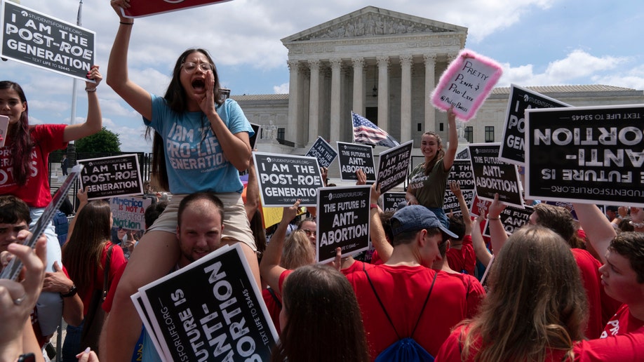 Supreme Court abortion protesters are seen after Roe v. Wade was overturned