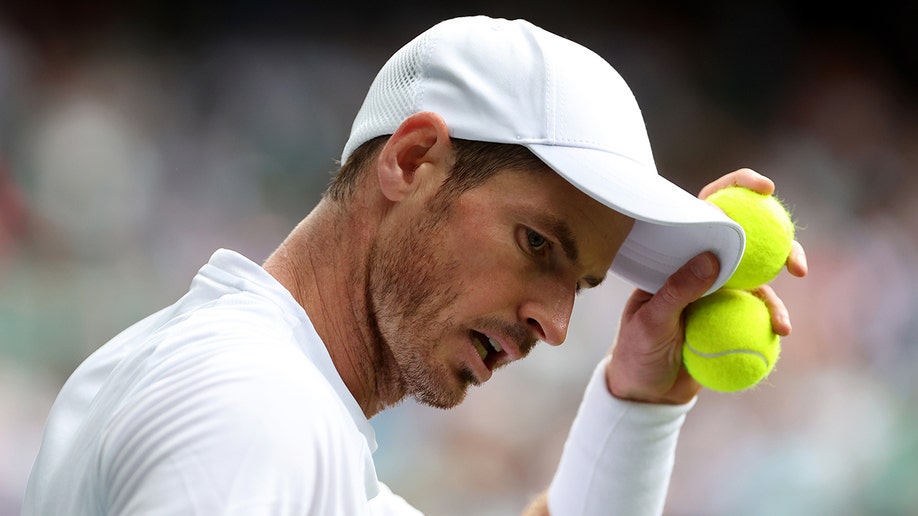 Andy Murray looks on during his match against James Duckworth