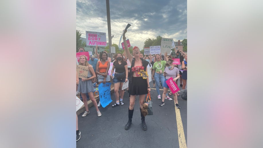 Pro-choice women protesting