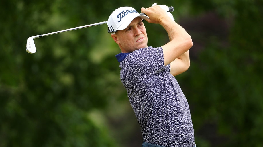 Justin Thomas in the first round of the 2022 US Open