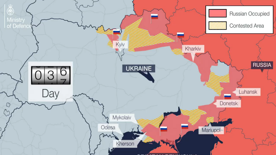 Russian troops advanced toward Kyiv, Ukraine, before being driven away