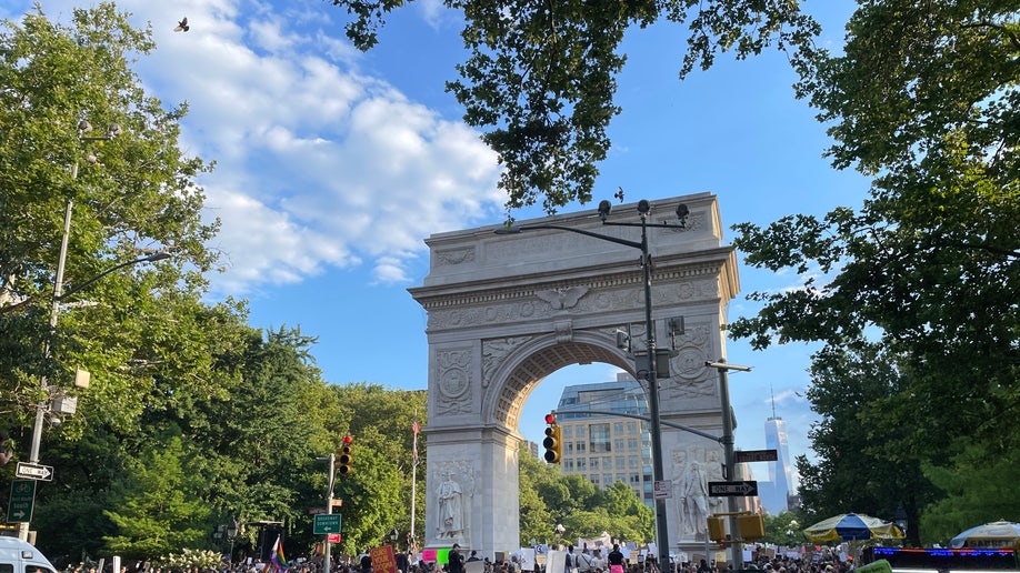 Washington Square Park Arch Protest