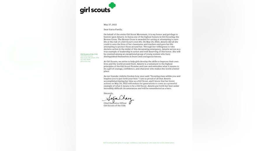 girl scouts letter to uvalde shooting victim family