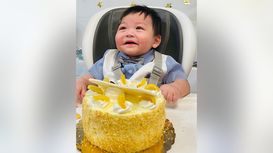 baby celebrates first birthday