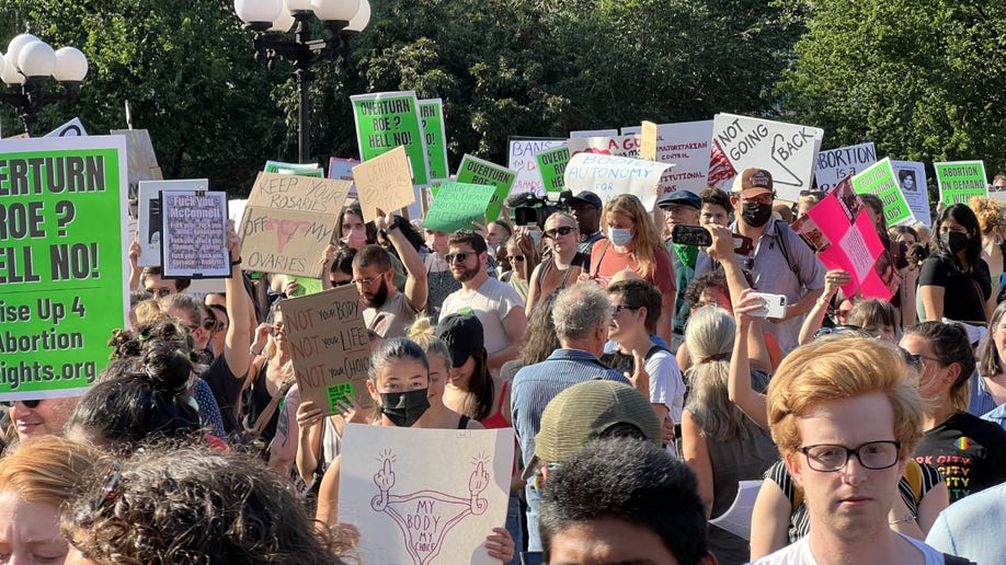 Pro-abortion activists gather to protest of the overruling of Roe vs. Wade