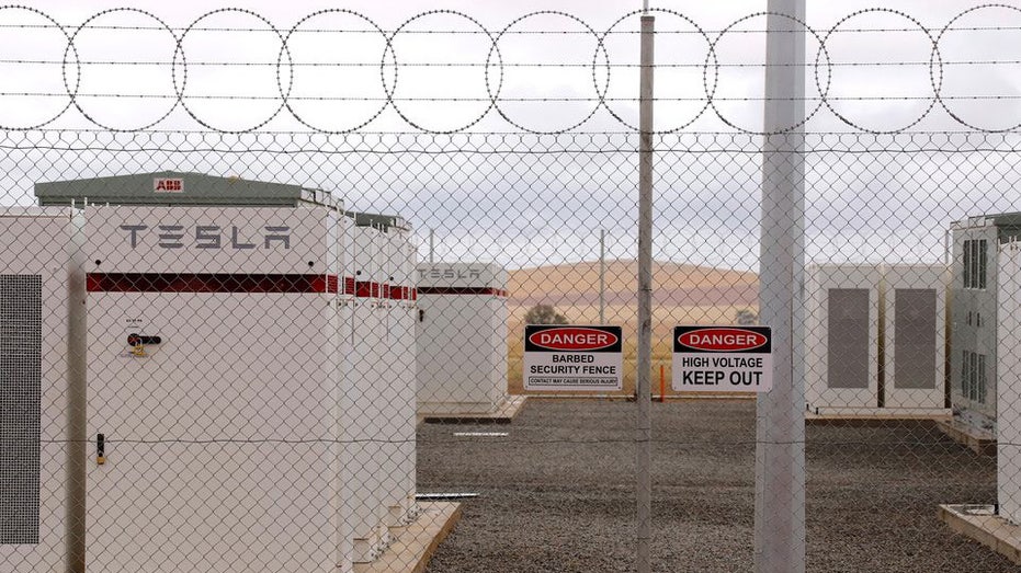 Hornsdale Power Reserve, featuring a lithium-ion battery made by Tesla, near the South Australian town of Jamestown, in Australia