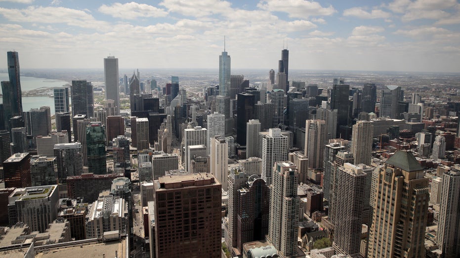 An aerial shot of Chicago, where Pastor Corey Brooks' Project H.O.O.D. aims to stop violence.