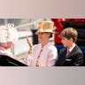 Viscount Severn and Lady Louise in carriage