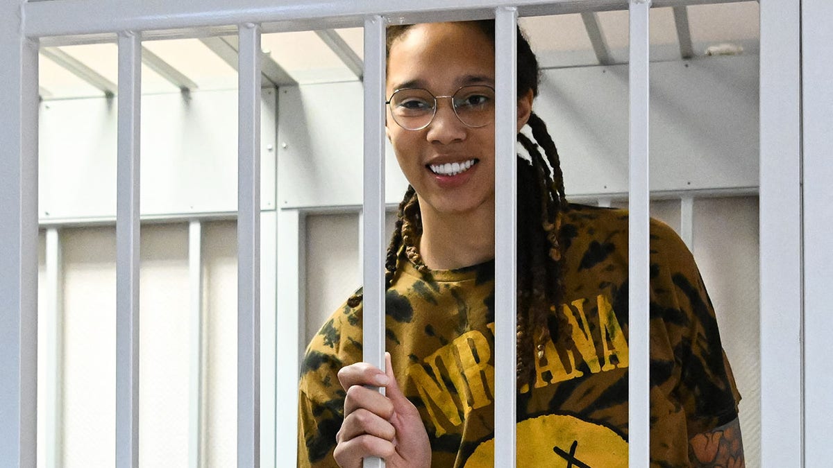 WNBA star Brittney Griner at a June 15 hearing in Russia