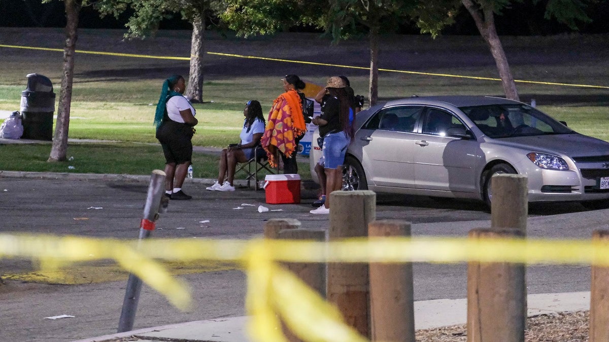 People gathered after LA park shooting