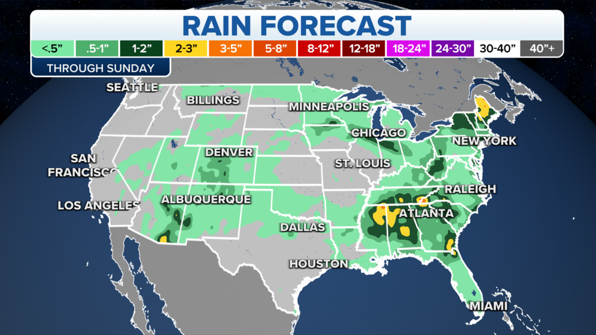 US summer rain map