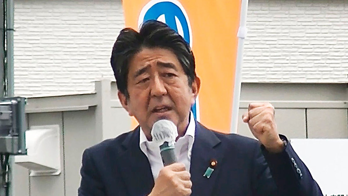 Prime Minister Shinzo Abe right before he was shot