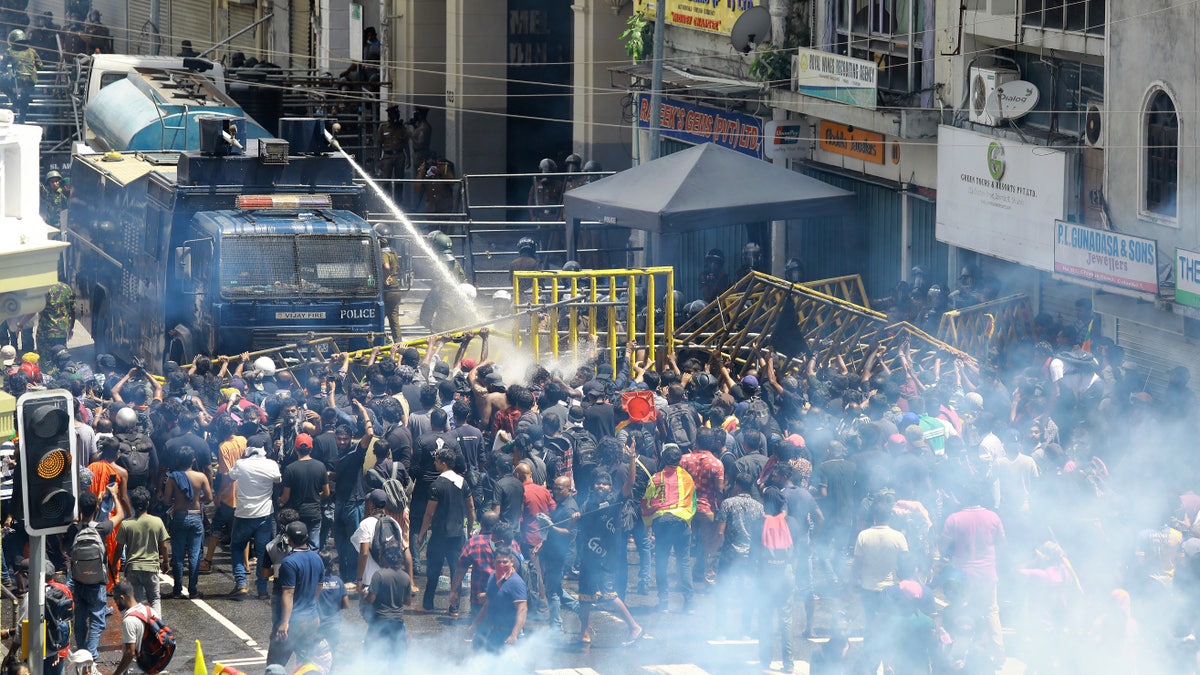 Sri Lanka protest draws police