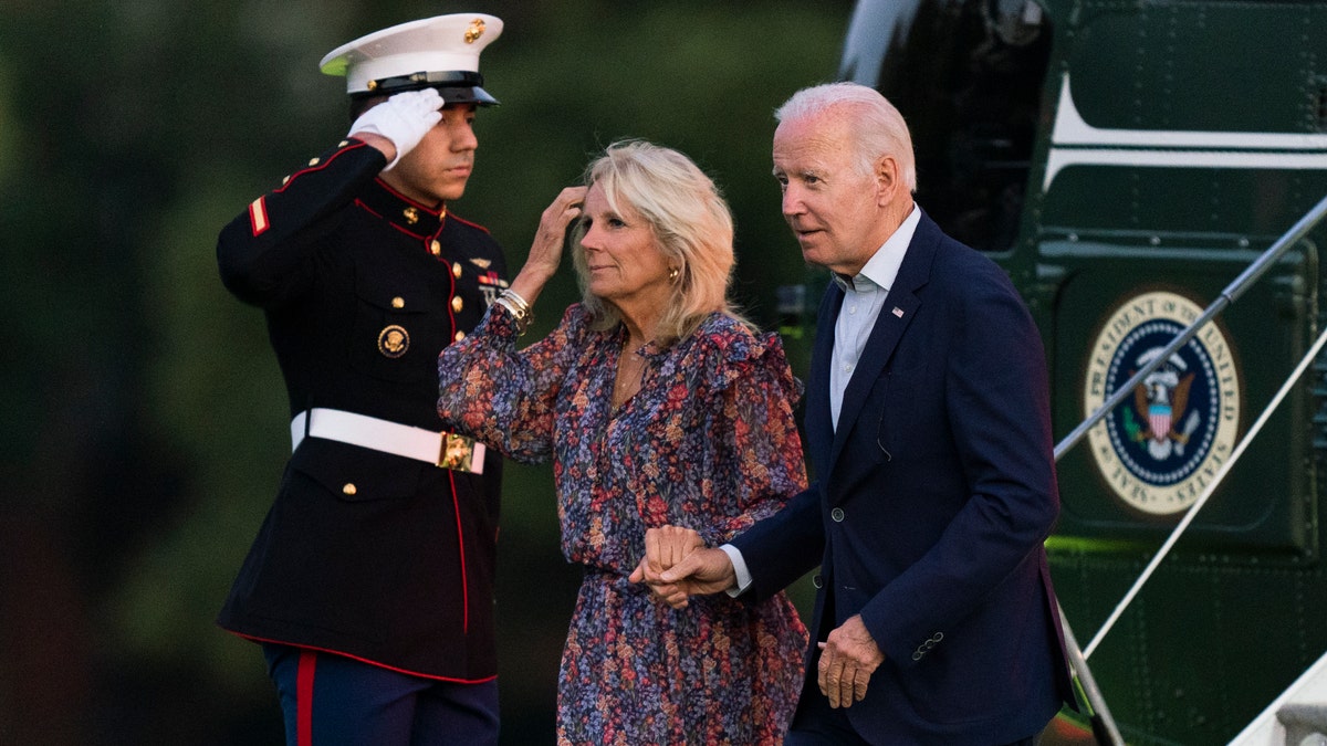 Joe and Jill Biden exit Marine One