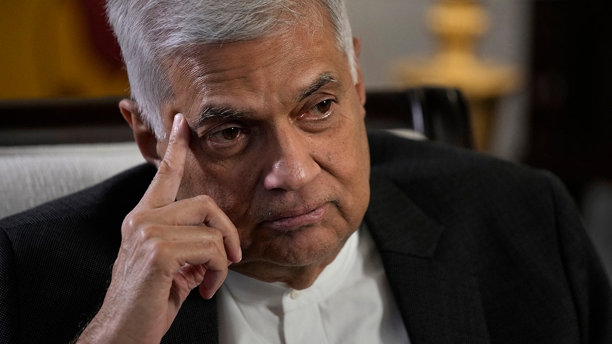 Sri Lanka's Ranil Wickremesinghe sits down for an interview with The Associated Press