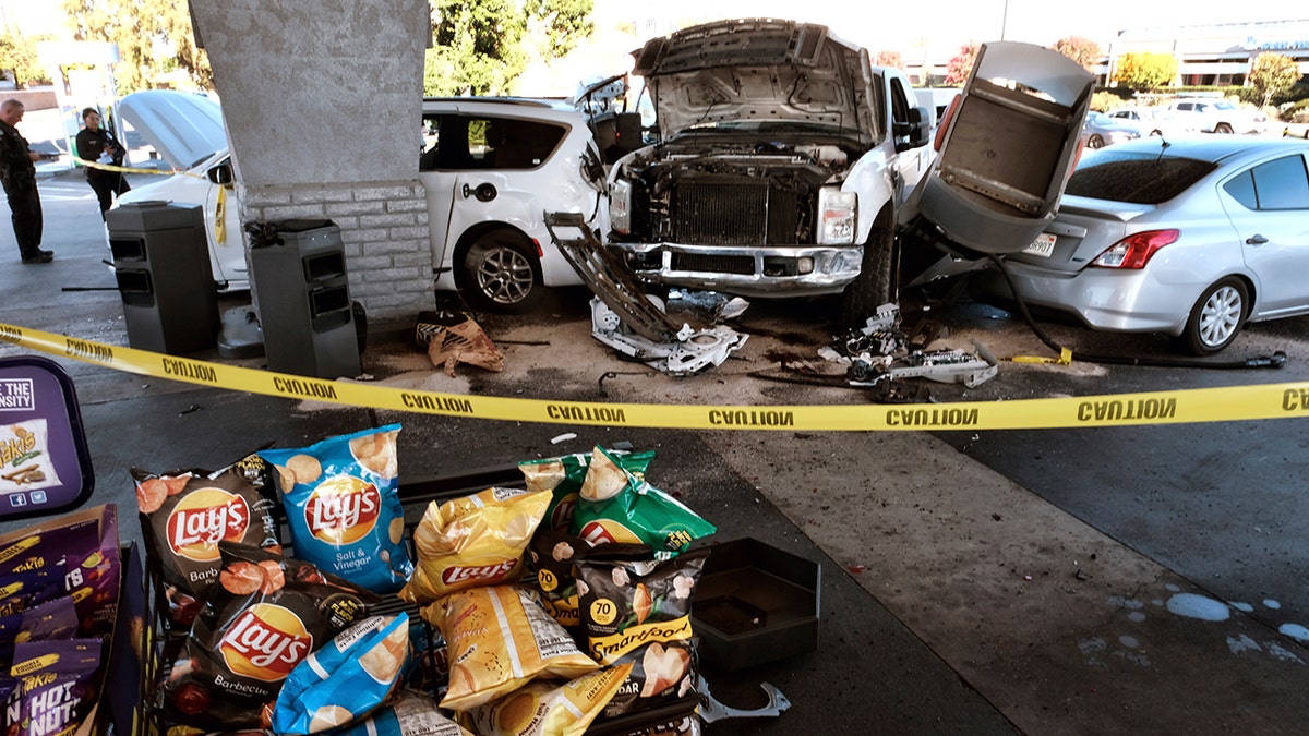 damage at Los Angeles gas station