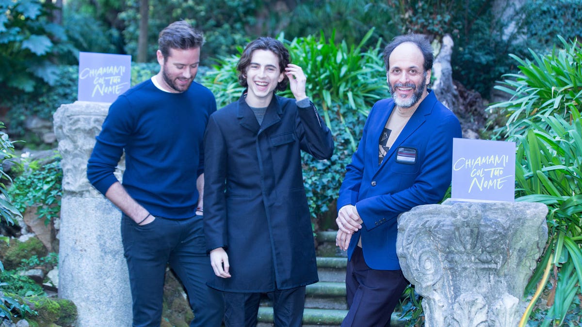 Armie Hammer with the cast of "Call Me By Your Name"